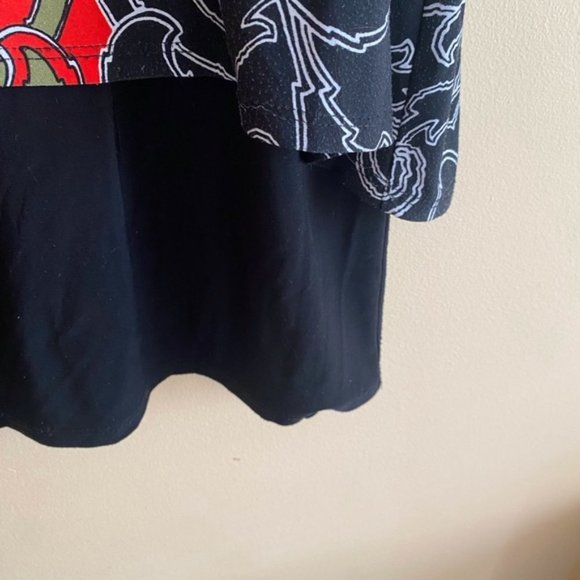 Joseph Ribkoff Womans Size 12 V Neck Layered Jersey Knit 3/4 Sleeve Tunic Artsy - Picture 7 of 11